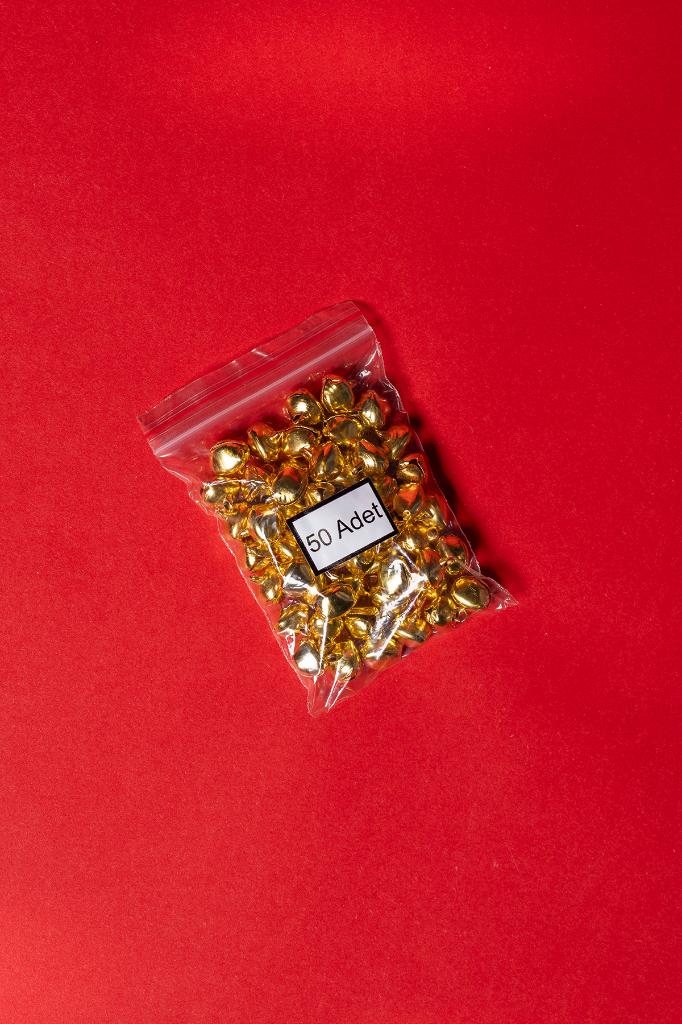 Çıngırak Şeklinde Zil Gold Rengi 50 Adet