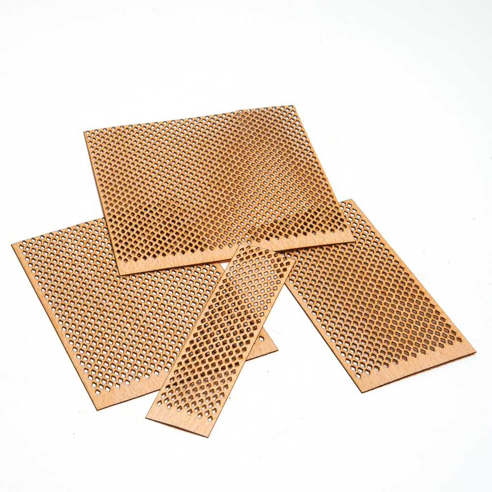 Delikli Model ( Baklava ) Ahşap Mum Fitili ve Yapışkanlı Fitil Sehpası 10 Adet ( 100mm x 100mm x 0,5mm )