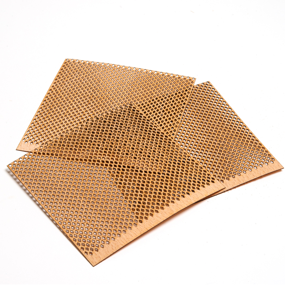 Delikli Model ( Baklava ) Ahşap Mum Fitili ve Yapışkanlı Fitil Sehpası 30 Adet ( 100mm x 100mm x 0,5mm )