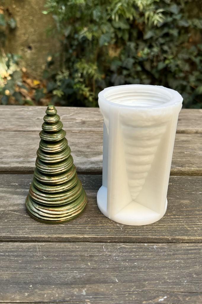Disk Çam Ağacı Silikon Mum Kalıbı