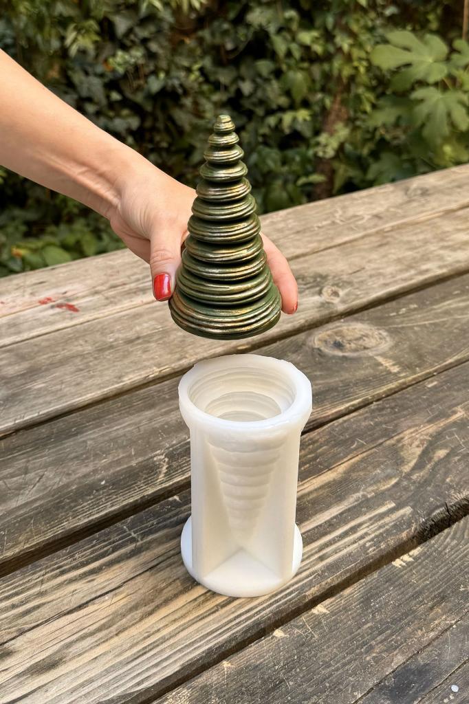 Disk Çam Ağacı Silikon Mum Kalıbı