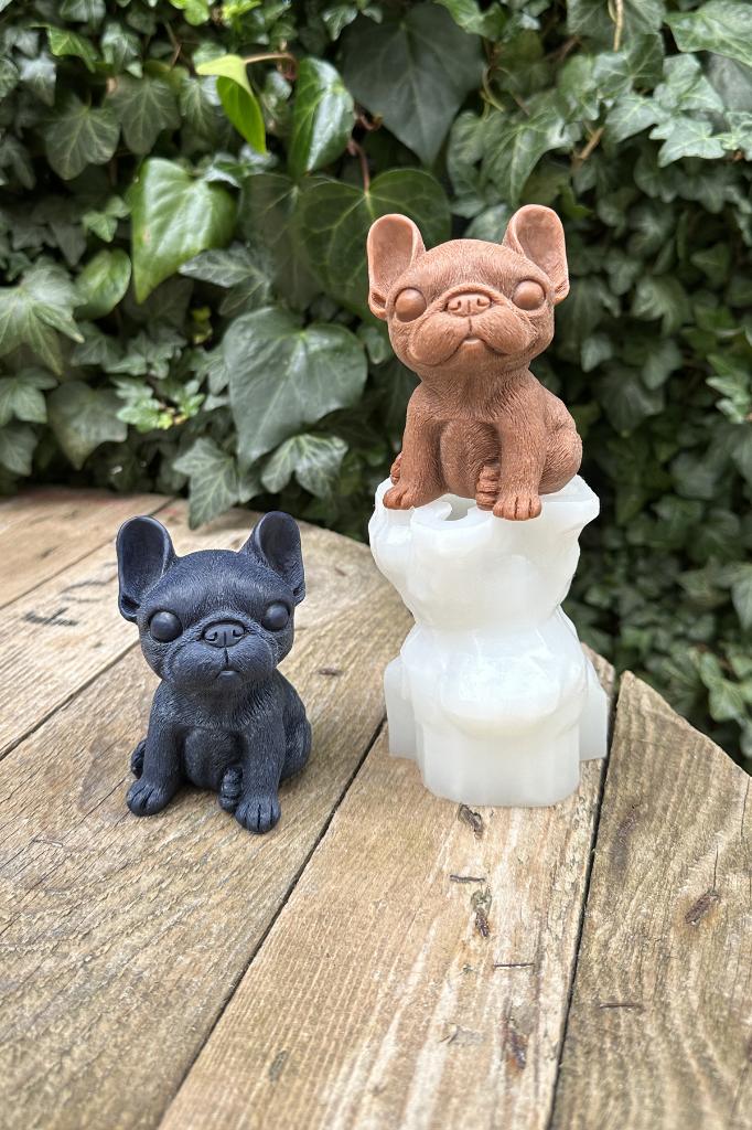 Fransız Bulldog Hund Silikon-Kerzenform