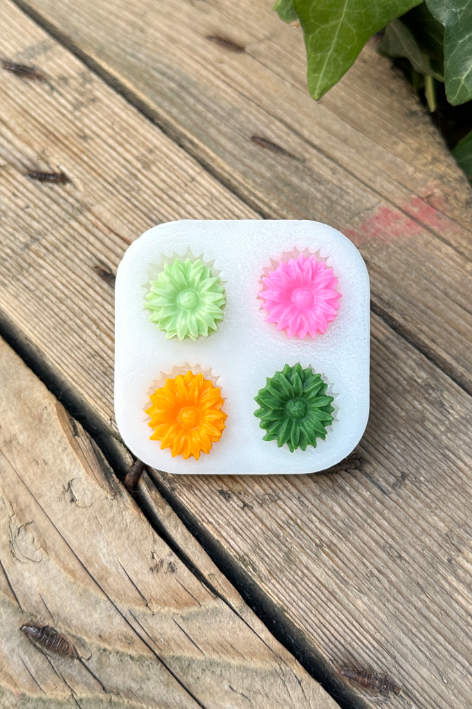 Gerbera Çiçeği Dörtlü Silikon Mum Kalıbı