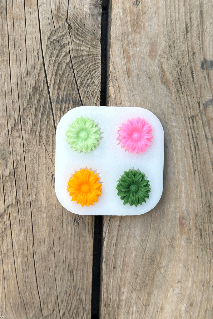 Gerbera Çiçeği Dörtlü Silikon Mum Kalıbı