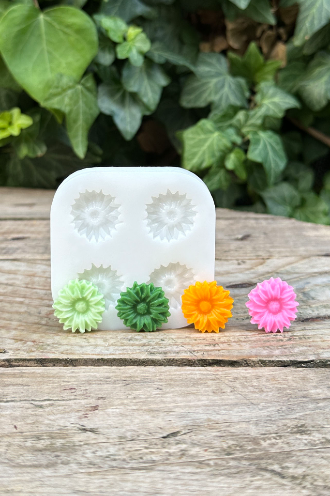 Gerbera Çiçeği Dörtlü Silikon Mum Kalıbı