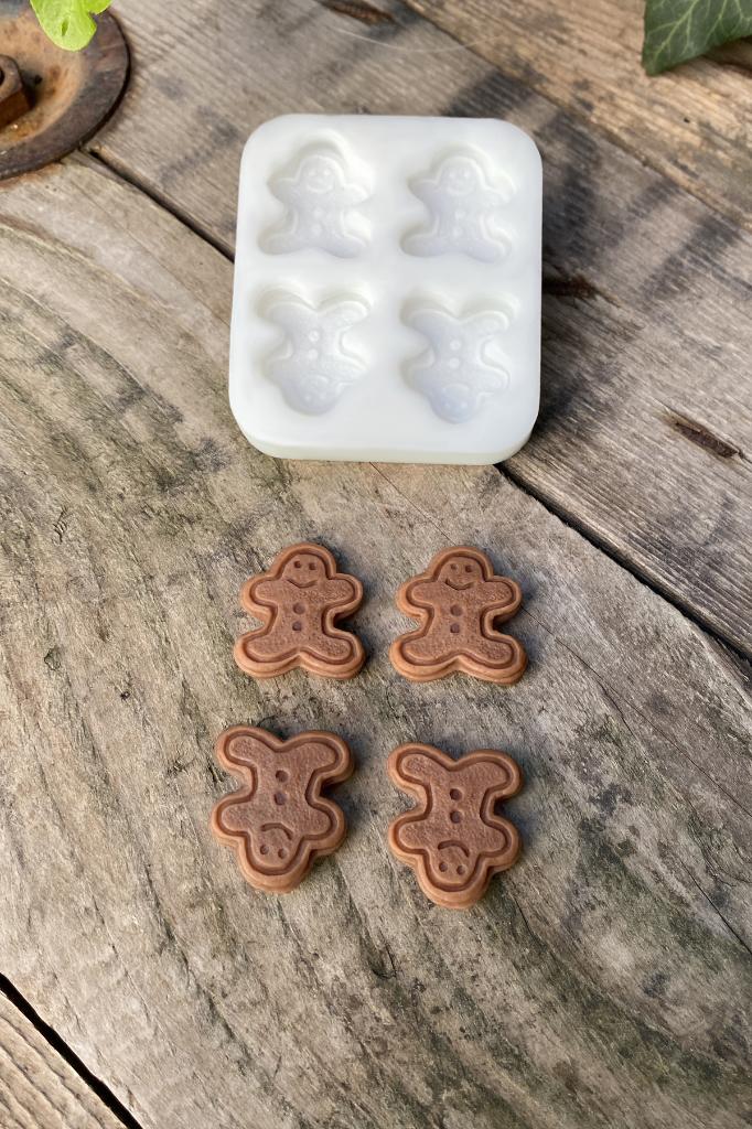 Ginger Bisküvi Dörtlü Silikon Mum Kalıbı