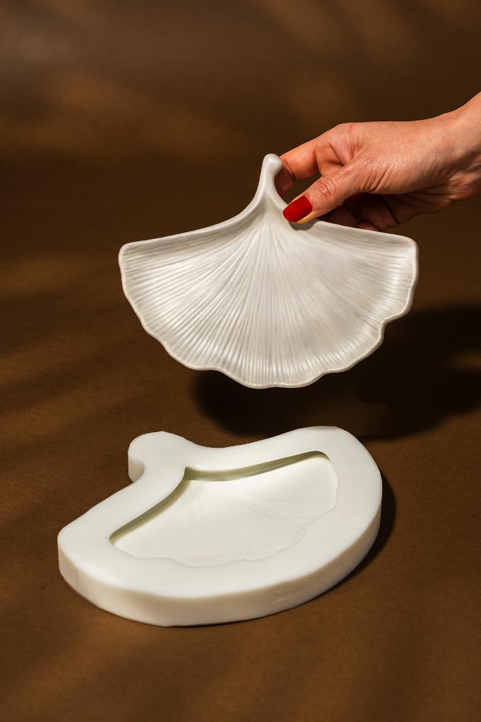 Ginkgo Biloba Yaprak Altlık Silikon Kalıp