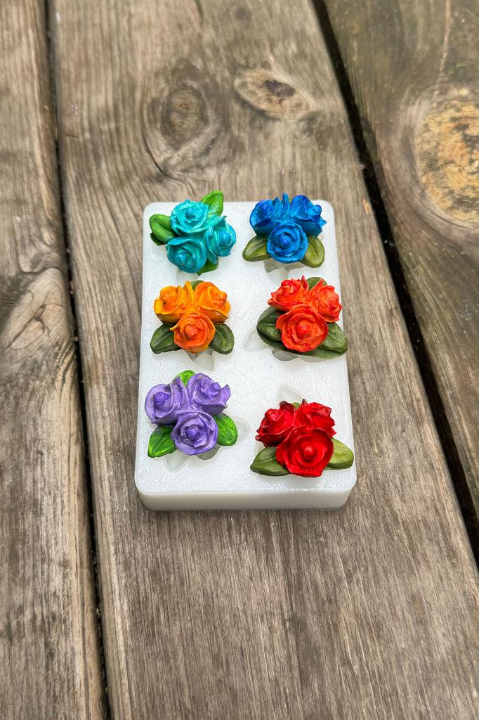 Gül Mini Altılı Silikon Mum Kalıbı