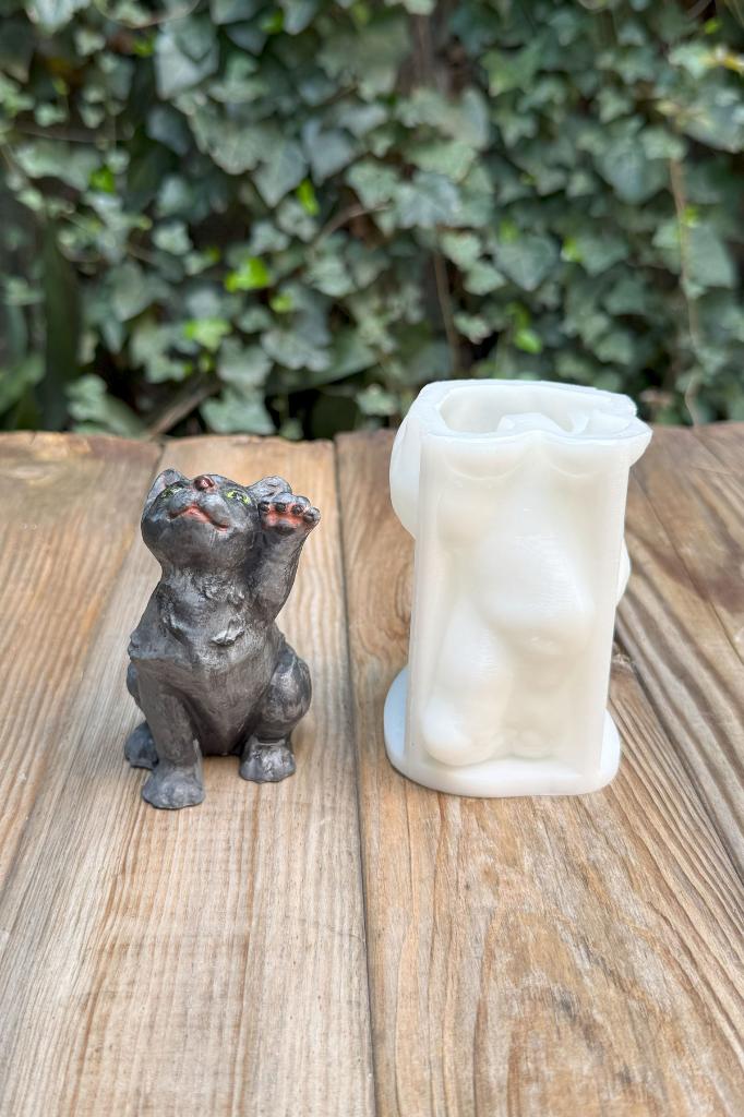 Kedi Lokum Silikon Mum Kalıbı