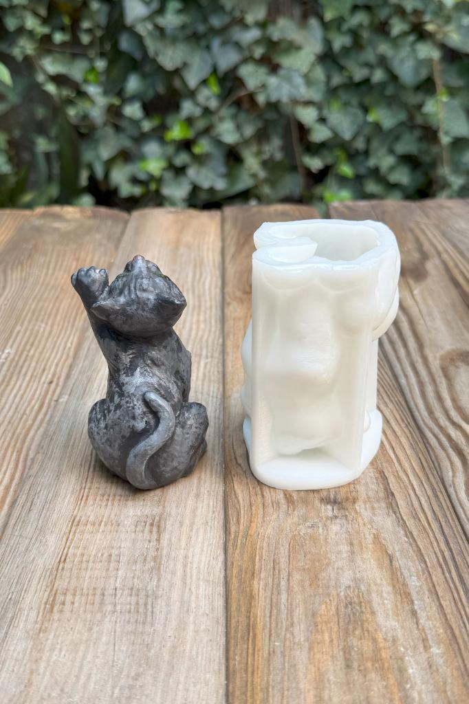 Kedi Lokum Silikon Mum Kalıbı