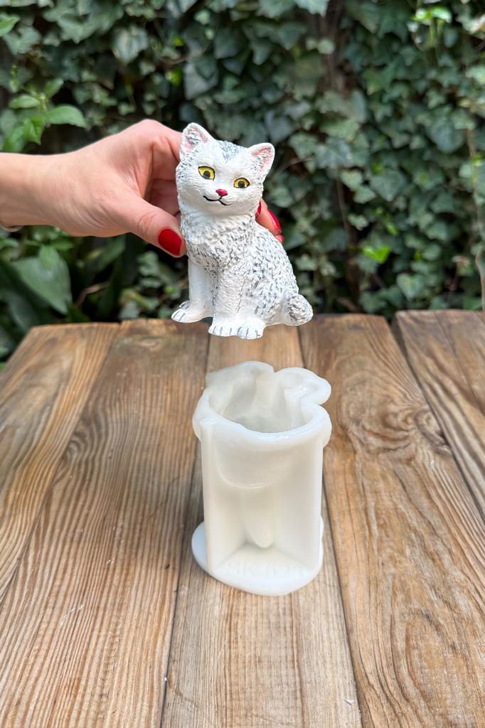 Kedi Pamuk Silikon Mum Kalıbı