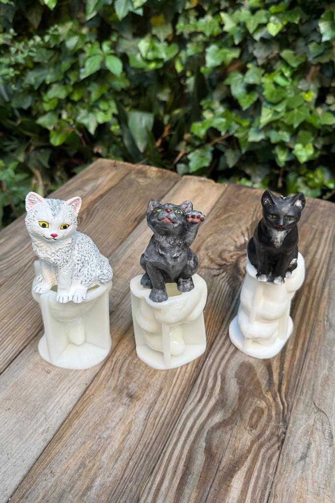 Kedi Silikon Üçlü Mum Kalıp Seti