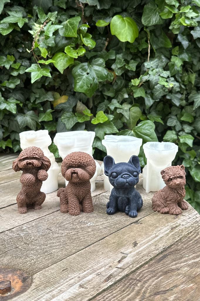 Köpek Set1 Dörtlü Silikon Mum Kalıp Seti