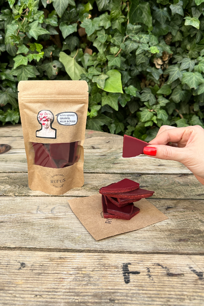 Koyu Kırmızı Granül Mum Boyası 100gr
