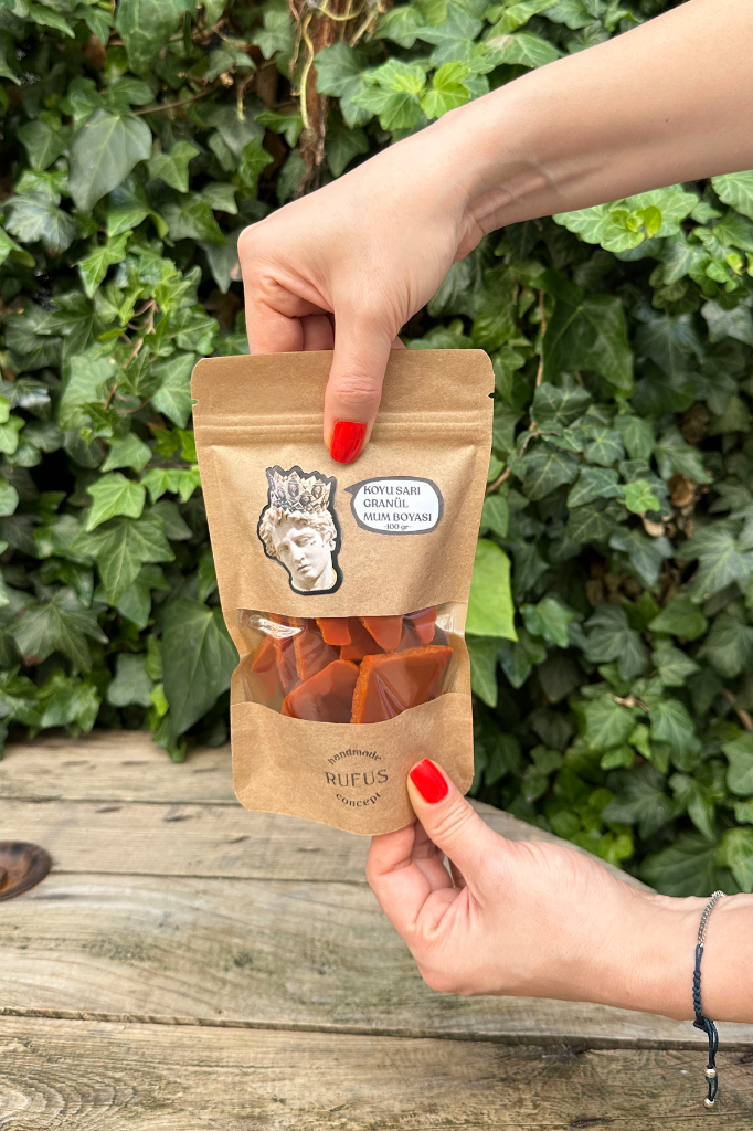 Koyu Sarı Granül Mum Boyası 100Gr