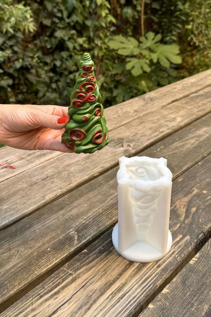 Kristal Çam Ağacı Silikon Mum Kalıbı