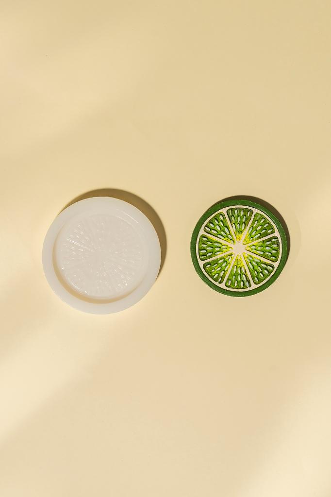 Limon Dilimi Tekli Silikon Mum Kalıbı