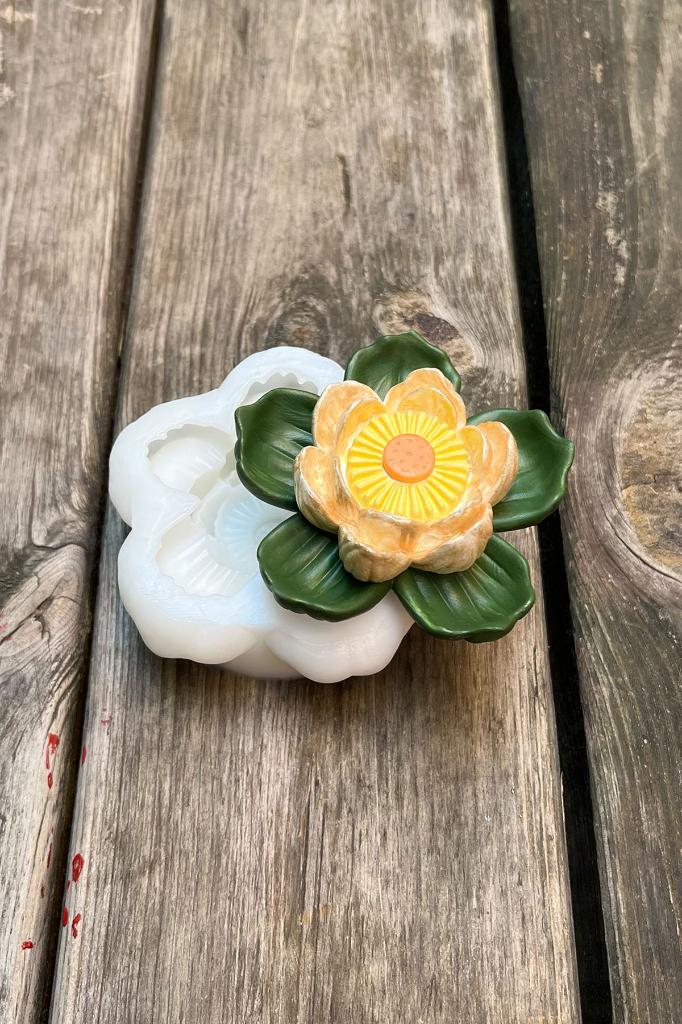 Lotus Çiçek 4 Silikon Mum Kalıbı
