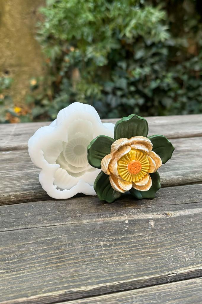 Lotus Çiçek 4 Silikon Mum Kalıbı