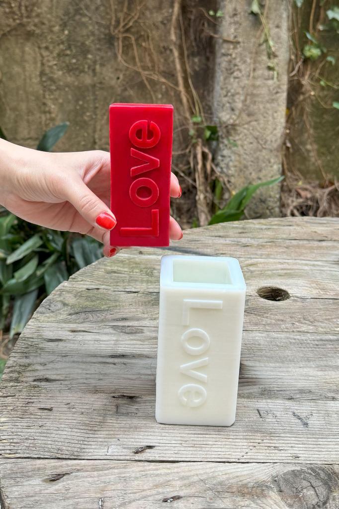 Love Yazılı Baton Silikon Mum Kalıbı