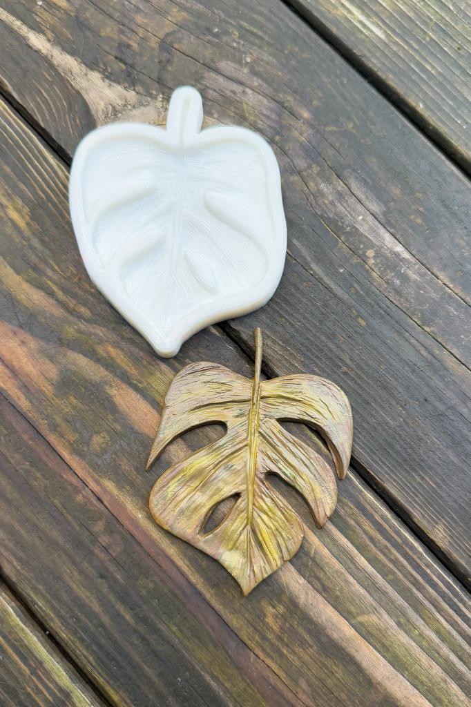 Monstera Yaprak Büyük Silikon Mum Kalıbı