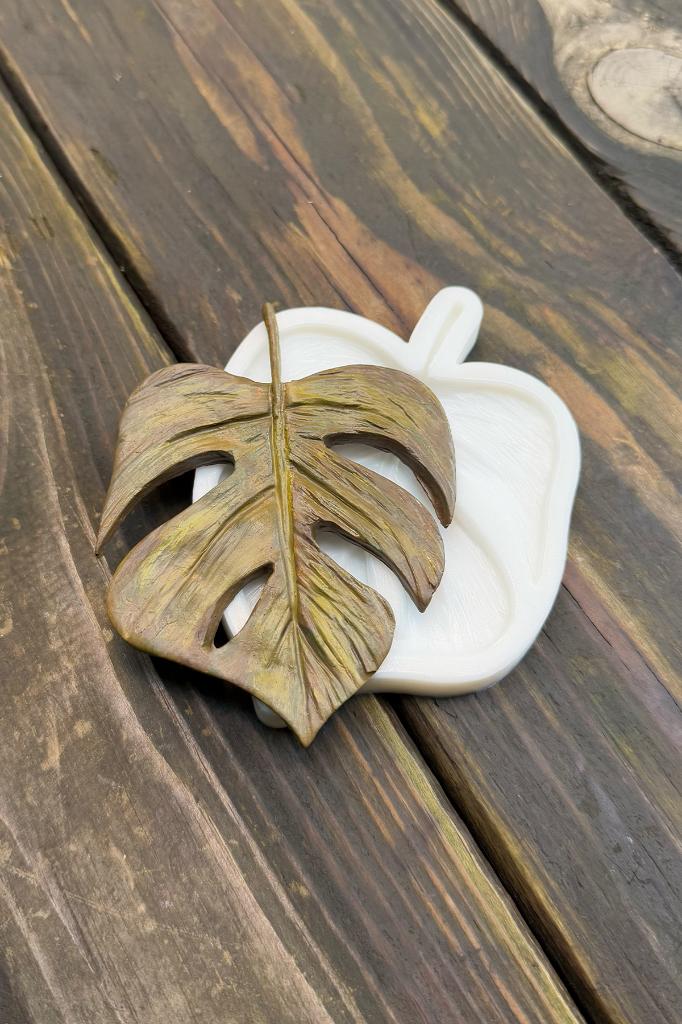 Monstera Yaprak Büyük Silikon Mum Kalıbı