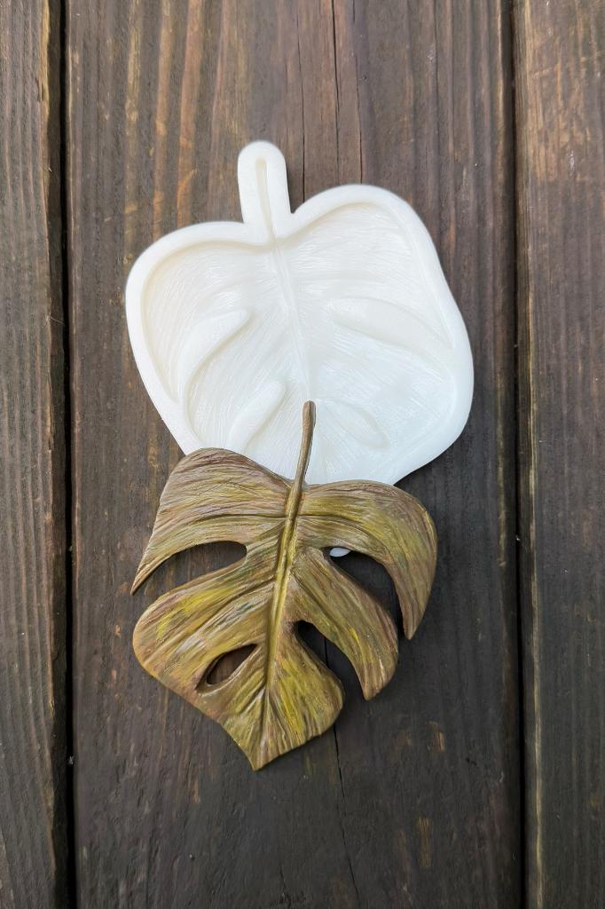 Monstera Yaprak Büyük Silikon Mum Kalıbı