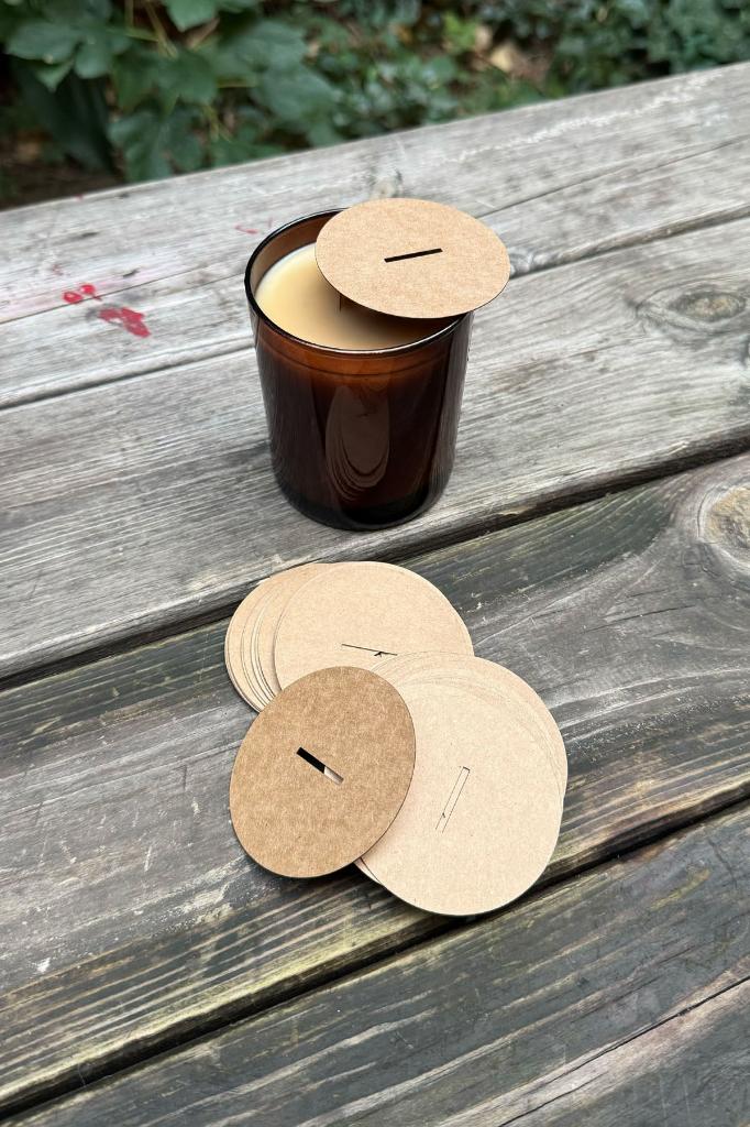 Candle Dust Covers 63mm Diameter 20mm X 2 mm Wooden Wick Slot 50 pcs