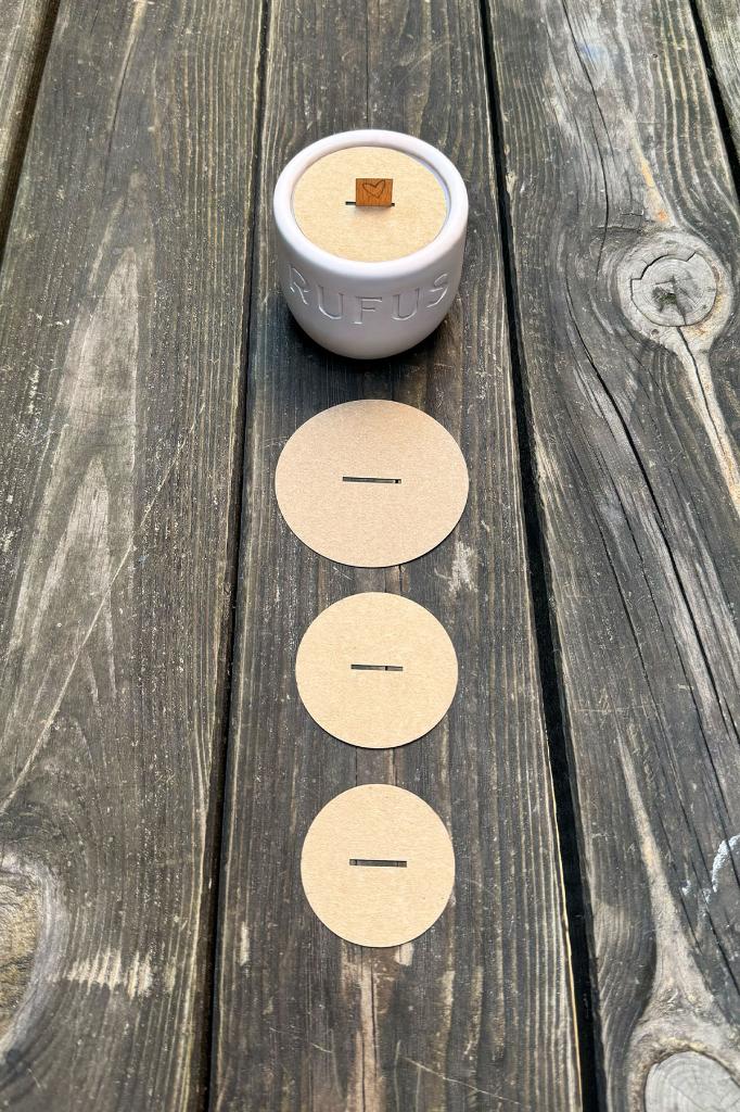 Candle Dust Covers 63mm Diameter 20mm X 2 mm Wooden Wick Slot 50 pcs