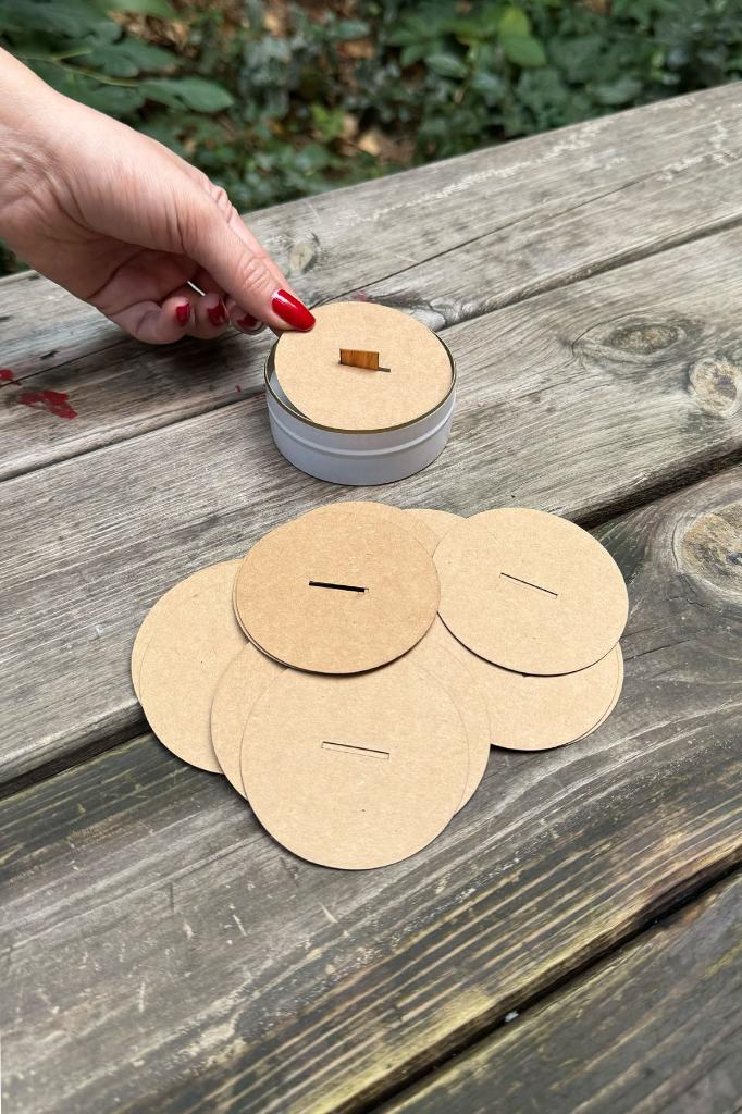 Candle Dust Covers 68mm Diameter 20mm X 2 mm Wooden Wick Slot 50 pcs