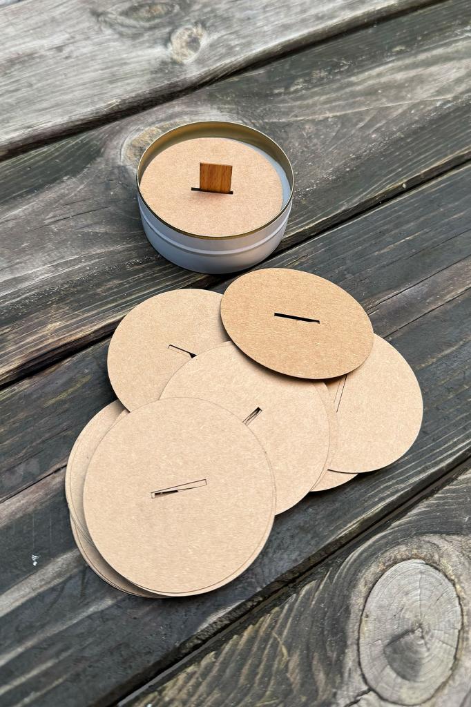 Candle Dust Covers 68mm Diameter 20mm X 2 mm Wooden Wick Slot 50 pcs
