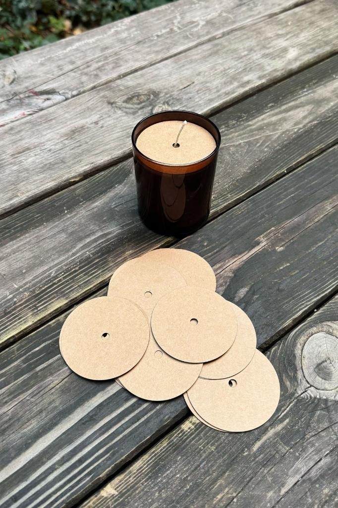 Candle Dust Covers 68mm Outer Diameter 5mm Inner Diameter Cotton Wick Slot 50 pcs