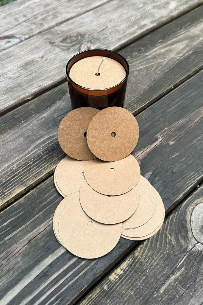 Candle Dust Covers 68mm Outer Diameter 5mm Inner Diameter Cotton Wick Slot 50 pcs