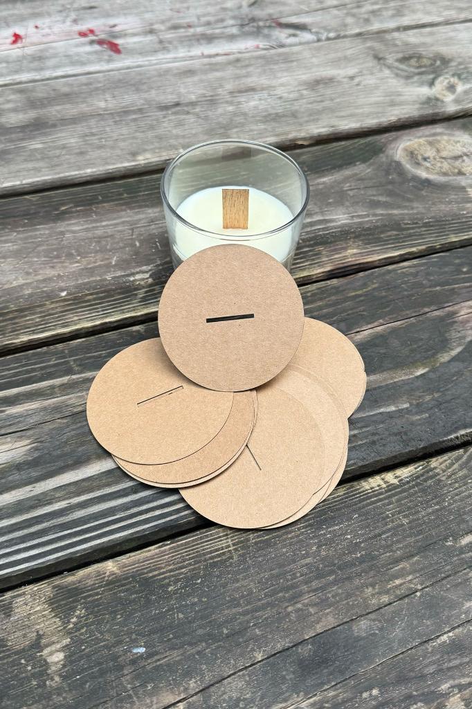 Candle Dust Covers 77mm Diameter 25mm X 2 mm Wooden Wick Slot 50 pcs
