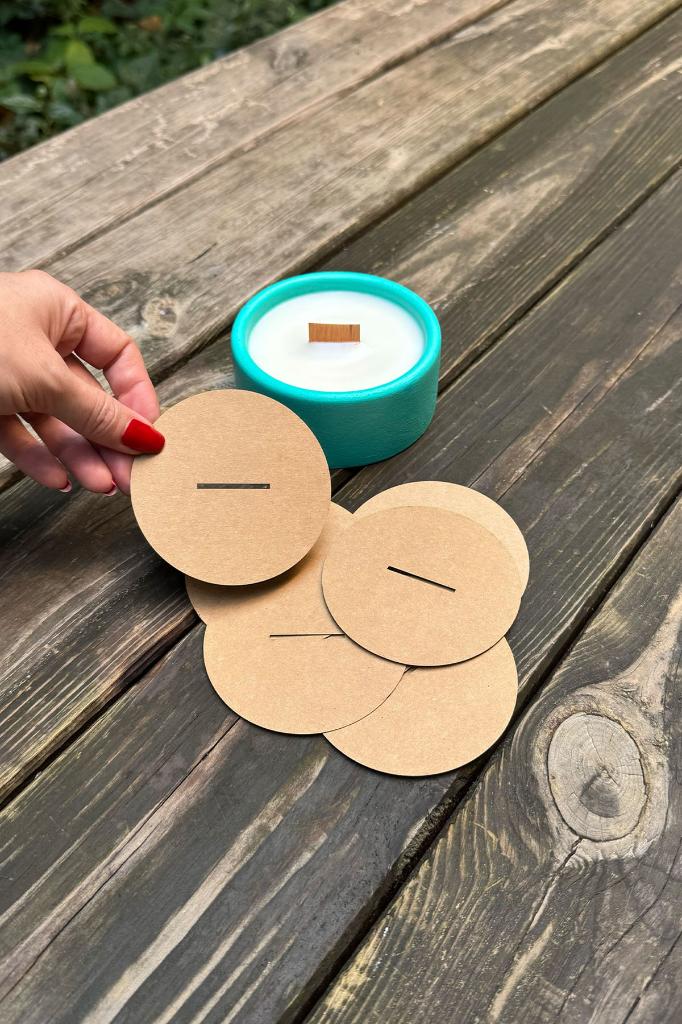 Mum Toz Kapakları 83mm Çap 30mm X 2 mm Ahşap Fitil Boşluğu 50 Adet