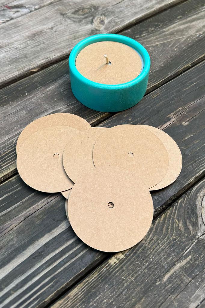 Candle Dust Covers 83mm Outer Diameter 5mm Inner Diameter Cotton Wick Slot 50 pcs