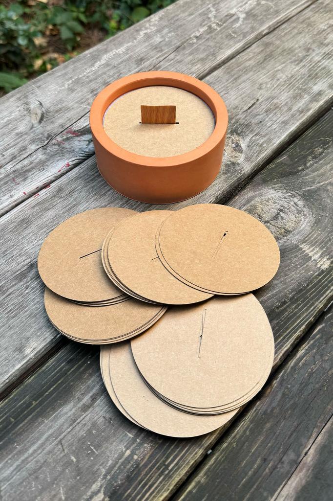 Candle Dust Covers 98mm Diameter 35mm X 2 mm Wooden Wick Slot 50 pcs