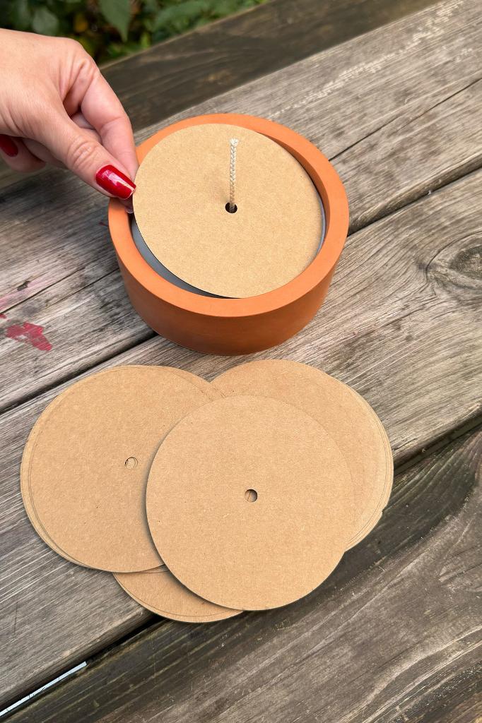 Candle Dust Covers 98mm Outer Diameter 5mm Inner Diameter Cotton Wick Slot 50 pcs