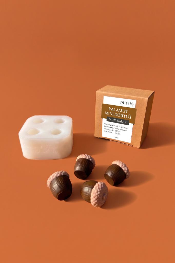 Palamut Mini Dörtlü Silikon Mum Kalıbı - Görsel 4