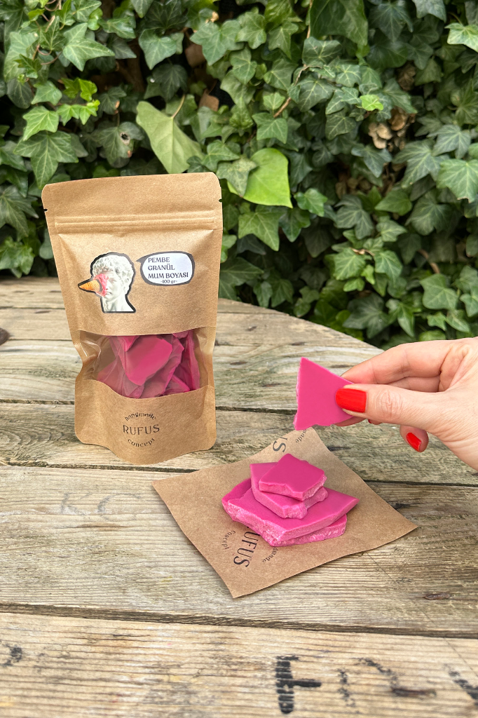 Pembe Granül Mum Boyası 100gr
