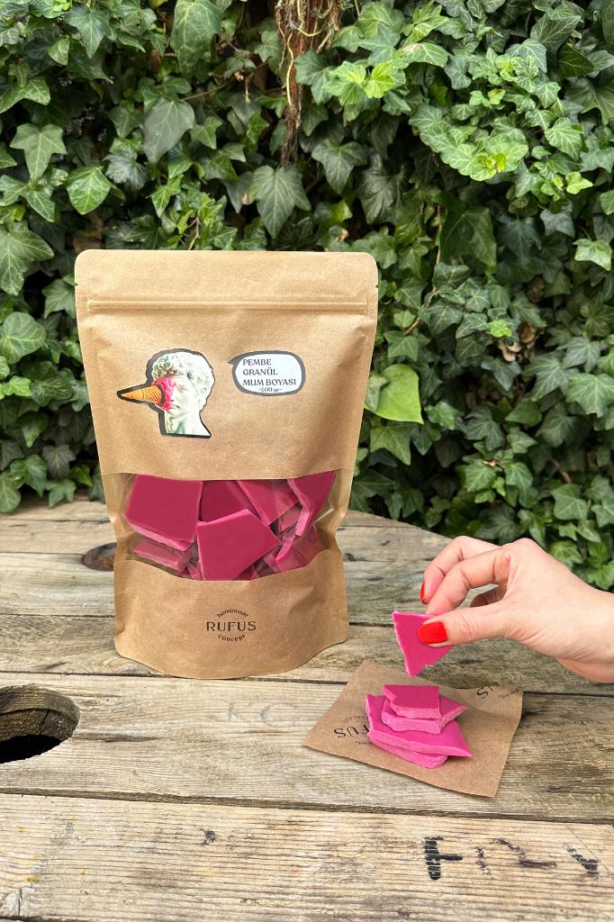 Pembe Granül Mum Boyası 500gr