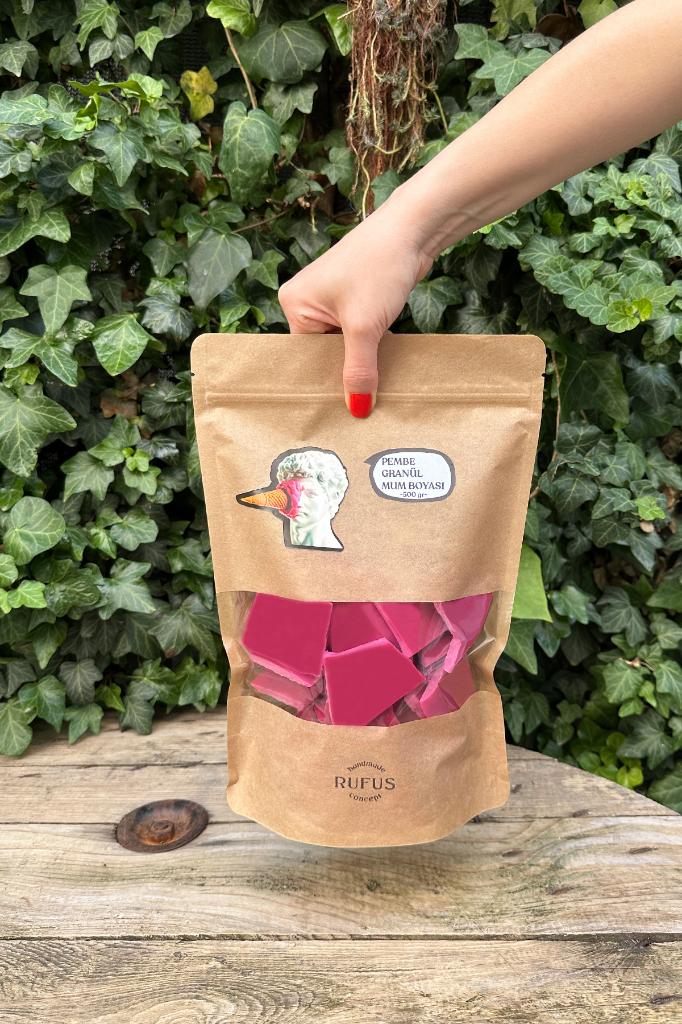 Pembe Granül Mum Boyası 500gr