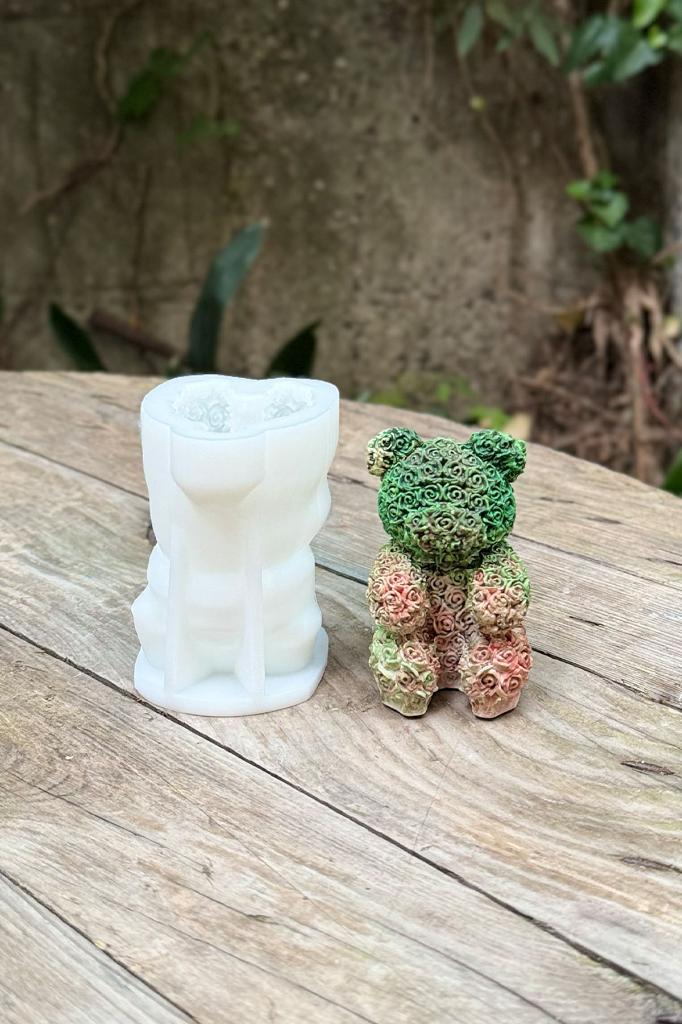 Rose Bear Silikon Mum Kalıbı