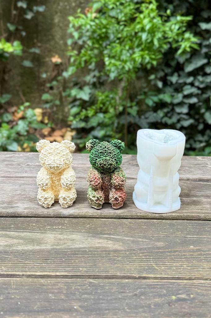 Rose Bear Silikon Mum Kalıbı