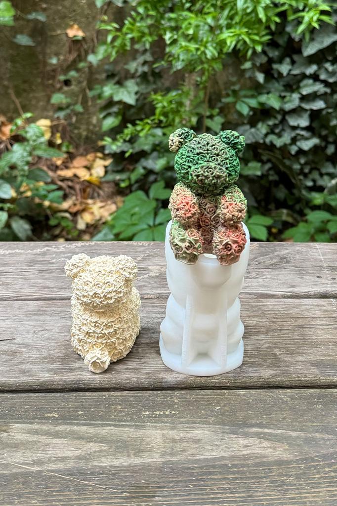 Rose Bear Silikon Mum Kalıbı