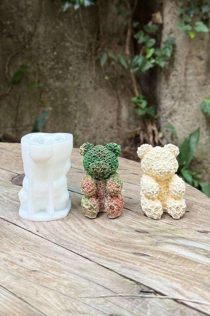 Rose Bear Silikon Mum Kalıbı
