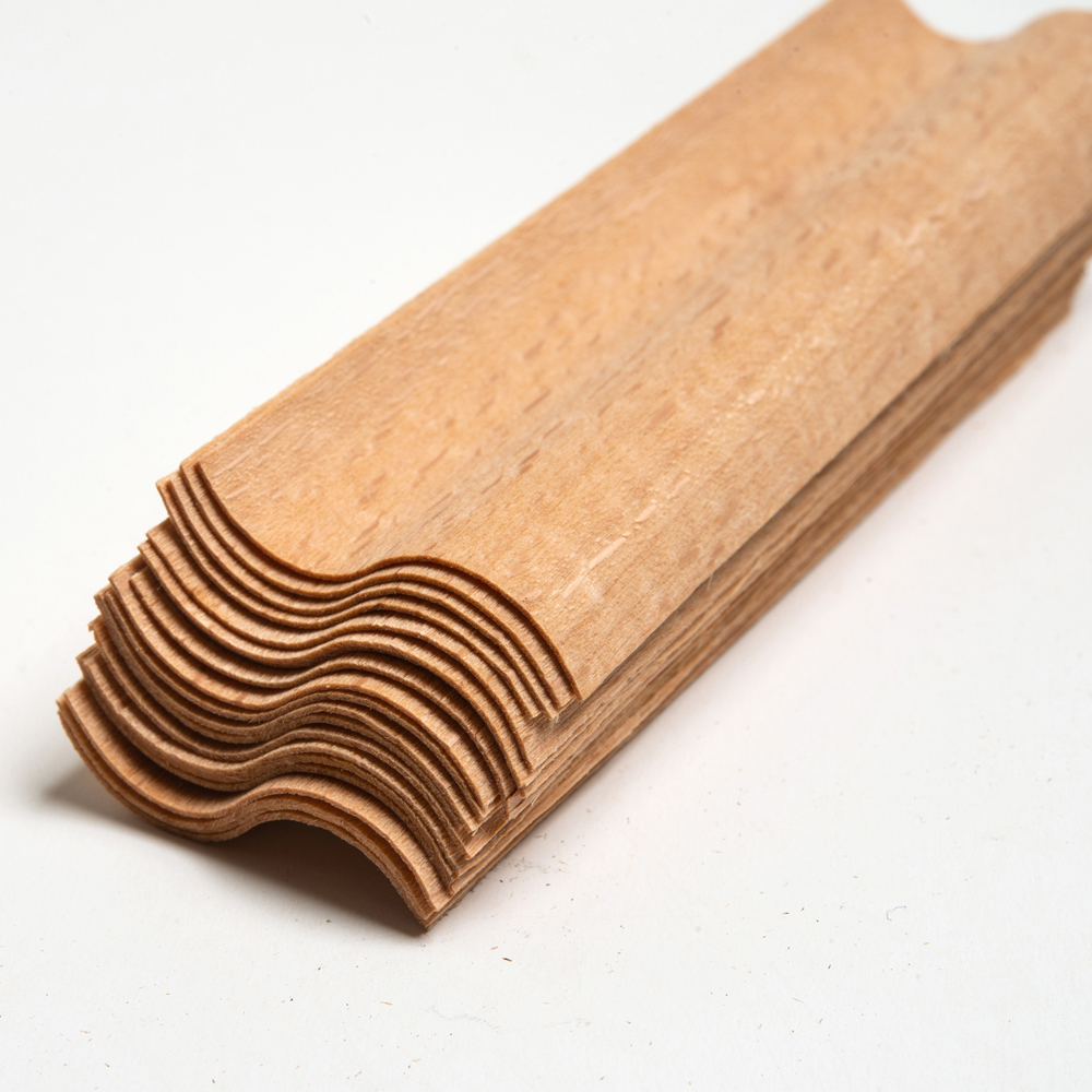 S Model Ahşap Mum Fitili ve Yapışkanlı Fitil Sehpası 20 Adet ( 40mm x 100mm x 0.5mm )