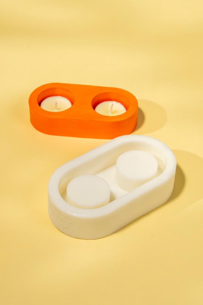 Tealight Mumluk 2 Gözlü Silikon Kalıp