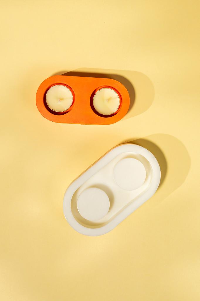 Tealight Mumluk 2 Gözlü Silikon Kalıp