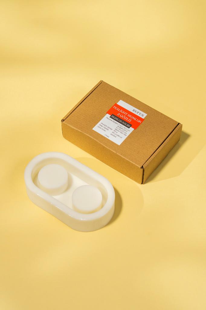 Tealight Mumluk 2 Gözlü Silikon Kalıp